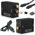 Miniatyrbillede 1 af 4: Digital analog lydkonverter Optisk koaksial Toslink RCA L/R lydadapter