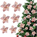 Miniatyrbillede 1 af 5: 24 stk. Juleblomststjerner Glitter Kunstige Juleblomster