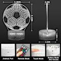 Miniatyrbillede 2 af 5: 3D Fodbold Natlampe til Børn, 3D Fodbold Illusion Lampe, Fodbold