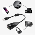 Miniatyrbillede 2 af 5: Eksternt USB lydkort 7.1-kanaler 3D-lydadapter 3,5 mm headset-stik til PC Desktop Notebook Plug and Play
