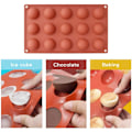 Miniatyrbild 4 av 5: 15-hålig Halvklots Silikonform, 3-pack Bakform för att göra Choklad, Kakan, Gelé, Kupol Mousse