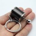 Miniatyrbillede 4 af 5: Bilgearstang Nøglering, Auto Gear Shifter Model Nøglering Skiftformet Metal (4,05 x 1,61 x 0,8 tommer) (sort) sort