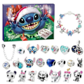Miniatyrbillede 1 af 5: Stitch Julekalender Armbånd 2024 Piger 24 Dage Jule Nedtælling Kalender DIY Smykkefremstillingssæt 22 Charm Perler 2 Armbånd 0,45 0.45