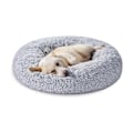 Miniatyrbilde 3 av 5: Hundekurv, rund donut seng Ø80cm, sofa, avtakbar og vaskbar senterpute, mykt plysjstoff, grå