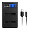Miniatyrbillede 1 af 5: Bekvem og bærbar NB6L LCD Dobbeltpladslader Kamera Batterilader til SX530HS,SX610HS,SX710HS,SD1200IS Batteri