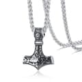 Viking halskæde Thors Hammer Mjolnir Kæde Sølv silver