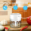 Miniatyrbillede 4 af 5: Trådløs Elektrisk Madhakker, Mini Foodprocessor, 250 ml, Let at Rengøre og Udskifte, Holdbar Elektrisk Blender til Grøntsager og Frugter