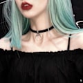 Pikkukuva 2 / 5: Sametti Punk Choker-kaulakoru Goth Velvet Choker-kaulakoru Kuun korvakorut Party Club Sexy Gothic Femme Korut