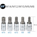 Pikkukuva 4 / 5: 10 kpl M4 - M18 Torx Spline -hylsysarja - Kolmiokantahylsysarja säilytyslaukulla