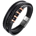 Miniatyrbillede 1 af 5: TG Stilfuldt Armbånd i Flettet Læder Sort 19CM