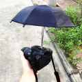 Miniatyrbillede 2 af 4: DSLR Kamera Paraply Parasol Universal Hot Shoe Cover Mount Solskærm Regnbeskytter