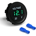 Miniatyrbild 1 av 5: Universal Vattentät LED Voltmeter Digital Display Voltmeter för Lastbil Bil Motorcykel DC 12V-24V (Grön)