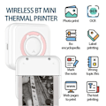 Miniatyrbillede 5 af 5: Bærbar Bluetooth multifunktions termisk fotoskriver og 10 ruller kopieringspapir blå