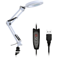 Miniatyrbild 1 av 5: Förstoringslampa LED-förstoringslampa Fällbar skrivbordslampa Läslampa USB-ström