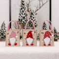 Miniatyrbilde 2 av 5: Julegaveposer i lerret, 3 stk julepapirposer med håndtak Julegaveposer med juletrykk for gaveinnpakking Julfestforsyninger