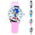 Miniatyrbild 2 av 2: Sonic The Hedgehog Karaktär Cartoon Läderarmbandsklocka beige
