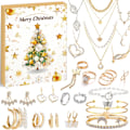 Miniatyrbild 2 av 8: Julkalender med Smycken 2024 - Ny Julgåva, Blindbox med Örhängen, Halsband, Armband, Smyckesask för Kvinnor