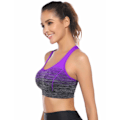 Pikkukuva 3 / 5: Naisten urheiluliivit Keskituen Wirefree Racerback Treeni-liivit Irrotettavat pehmusteet Jooga Kuntosali Juoksu Crop Top - Violetti