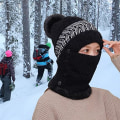 Miniatyrbillede 5 af 5: Hætte og tørklæde alt-i-en dame efterår og vinter strikket hue side