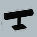 Miniatyrbild 4 av 5: Svart Sammet Armbandsställ T-bar Smyckesställ Halsband Förvaringshållare Armband Fotlänk Organizer för Kvinnor Män Flickor