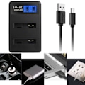 Miniatyrbillede 2 af 5: Bekvem og bærbar NB6L LCD Dobbeltpladslader Kamera Batterilader til SX530HS,SX610HS,SX710HS,SD1200IS Batteri