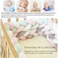 Miniatyrbilde 3 av 5: Spjälsängsram - 3 vävda baby orm vävda ram sammetssängssängskydd Nyfödda sängrumsdekor, ljusblå - 1M