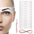 Eyebrow Stencil Kit, 12 Reusable Eyebrow Stencils with 1 Strap and 1 Eyebrow Razor, for Shaping and Drawing Eyebrows_yux