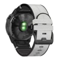 Miniatyrbillede 3 af 5: Læder & Silikonarmbånd til Garmin Fenix ​​5X/6X/7X Grå & Sort