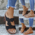 Miniatyrbillede 1 af 5: Sommermode Høj Hæl Let Platform Sandaler . Mørkebrun EU 37 darkbrown