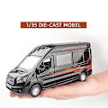 Pikkukuva 2 / 5: 1:32 Sinkkiseos Bus Ford Transit Van Leikkiauto Valettu Mpv Malli Ääni Valo Veto Takaisin Lasten Lahja Pojat Leikkikaluille Spint Rv