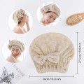Miniatyrbillede 3 af 5: TG (Kaffebrun) 2-pak mikrofiber hår tørrehåndklæder, Super Absorberende