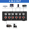 Miniatyrbild 5 av 5: 4-vägs dubbelriktad RCA Stereo Audio Switch 2 In 4 Out eller 4 In 2 Out L/R Jack Ljudkanal RCA Audio Switcher Selector