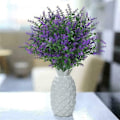 Miniatyrbillede 3 af 5: Kunstige lavendelblomster, kunstig blomsterbuketdekoration, falske kunstige planter til indendørs udendørs bryllup Have D