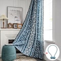Pikkukuva 6 / 8: Puoliksi läpinäkyvät verhot Boho Siniset geometrisesti painetut verhot olohuoneeseen keittiön taustaverho Cortina kodin sisustus KC64 L150xK160cm