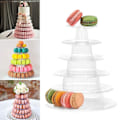 Miniatyrbilde 1 av 4: Makronkake Display Stativ 6-lagers Rund Plast Kake Tower Stativ