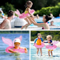 Miniatyrbillede 4 af 5: Baby Simring Flyde, Oppustelig Baby Simring Flyde Pool Flyde til Børn Småbørn, Oppustelig Simring Midje Flyde Ringe (Rosa)