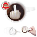 Kreativ design vit fingermugg, 300 ml kapacitet