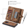 Miniatyrbillede 4 af 5: CaseMe Wallet-etui med magnetisk skal til Huawei Mate 20 Brun Brun