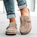 Miniatyrbilde 2 av 5: Kvinner Casual Comfy Clogs Mocka Slip On Sandaler Sommer Hjemmekontor Sko_happyshop Khaki 39