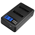 Miniatyrbillede 5 af 5: Bekvem og bærbar NB6L LCD Dobbeltpladslader Kamera Batterilader til SX530HS,SX610HS,SX710HS,SD1200IS Batteri