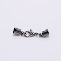 Miniatyrbilde 3 av 3: Lærreim Hummerlås Kroker Endestykker Smykker Armbånd Finn 20 stk Svart Black 3mm