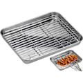 Miniatyrbilde 1 av 5: Wandefol bakeplate + kjøleplate, 26,5 x 20 x 2,5 cm Universal stekeplate i rustfritt stål Rektangulær bakeplate