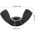 Miniatyrbilde 3 av 5: M3 Vingmutter Nylon Finger Twist Festeskruer Svart 25-pakning
