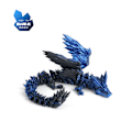 Miniatyrbillede 9 af 11: Hot salg 3D-printet krystal flyvende dragevinger, led kan bevæges, kreative drageornamenter, håndlavede gaver, legetøj 45cm Red and blue gradient
