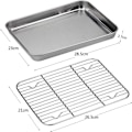 Miniatyrbilde 2 av 5: Wandefol bakeplate + kjøleplate, 26,5 x 20 x 2,5 cm Universal stekeplate i rustfritt stål Rektangulær bakeplate