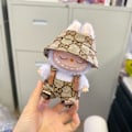 Pikkukuva 1 / 6: Labubu Vaatteet ja Asusteet Ylellinen Design Vain, Nukkeja Ei Sisälly, Labubun Alkuperäinen Vaatesetti La Bubu Nukeille_qd Brown G leather strap two-piece set