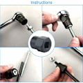 Miniatyrbilde 3 av 5: 13 stk. Twist Socket Sett, 9,5 mm Skadet Boltuttrekker, Håndtak Mutteruttrekker Socket Sett for Fjerning av Låsehjulsmuttere