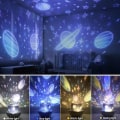 Miniatyrbild 2 av 5: Musikaliskt nattljus 6-läges LED-projektorlampa 8 låtar Roterande för barn med fjärrkontroll Night Starry Arch-projektor