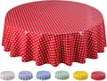 Home Direct Rund PVC Vaxduk 140cm Små Röda Prickar_yux