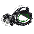 Miniatyrbillede 7 af 7: Stærk Pandelampe 5 x LED CREE T6 Inkl. Batterier og Oplader Black Svart